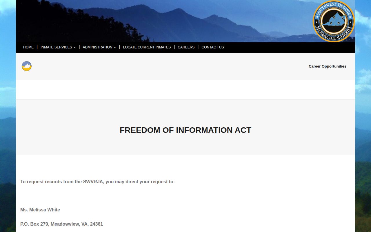 SWVRJA request page for Buchanan County 72-hour release records